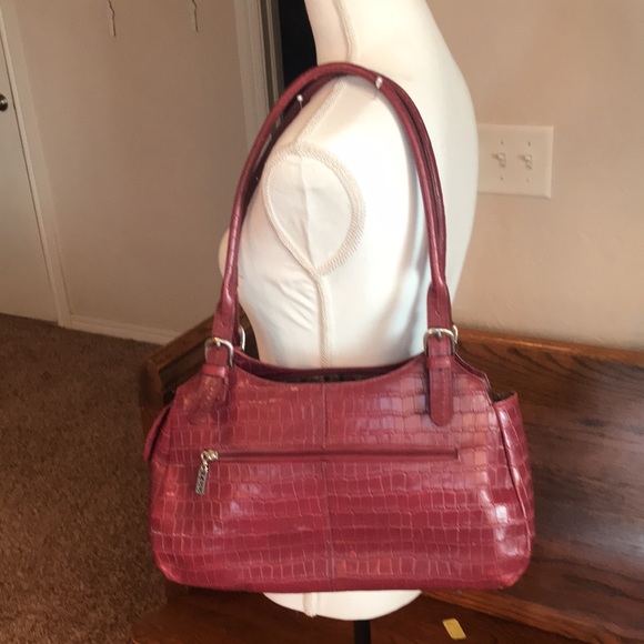 MAXX NEW YORK RED LEATHER CROCO  LEATHER PURSE - Picture 7 of 8